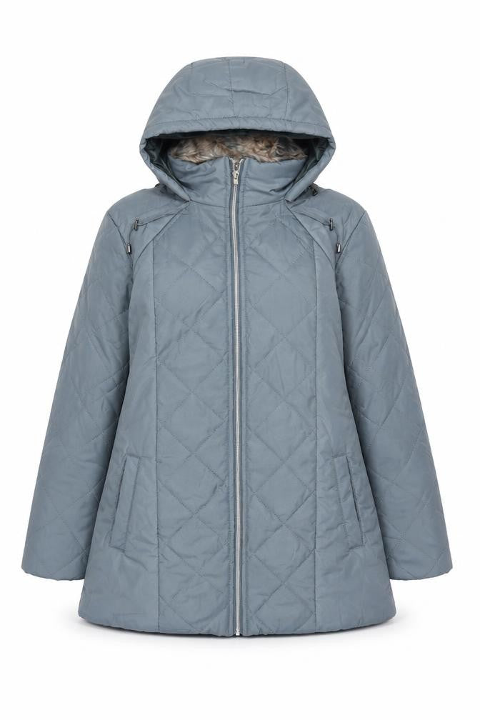 Anne De Lancay Womens Grey   Parka Coat Size S