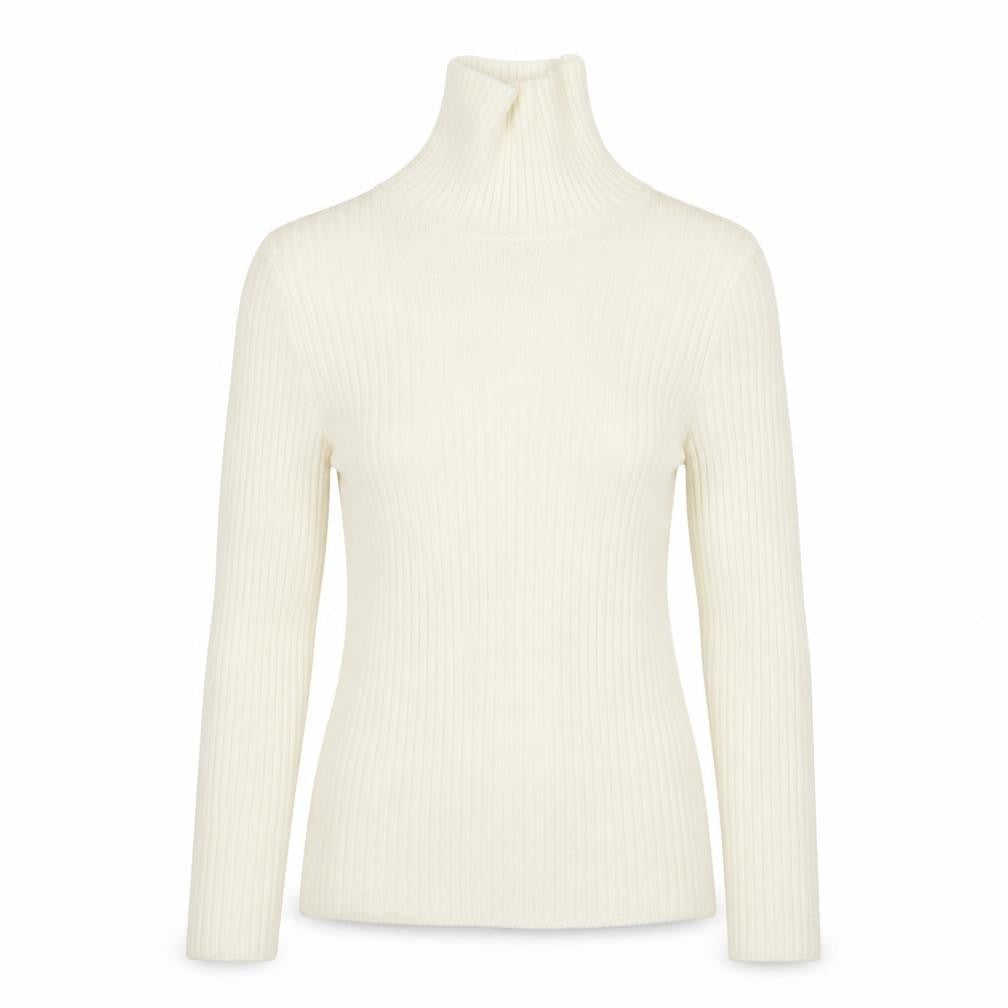 Front view of New Look women’s ivory knit jumper, size UK 8
