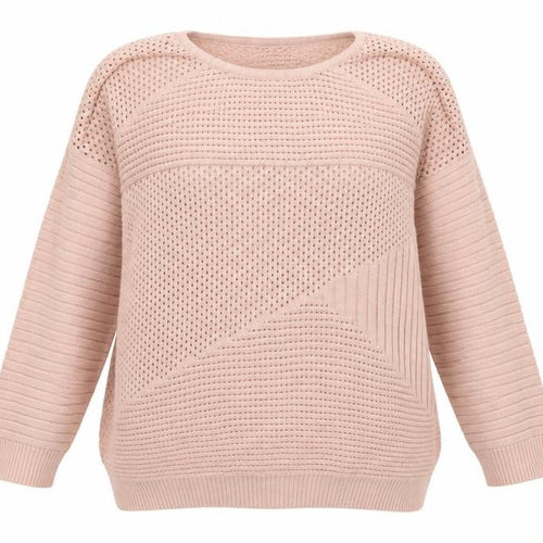 Dorothy Perkins Womens Pink Geometric Knit Pullover Jumper Size 16