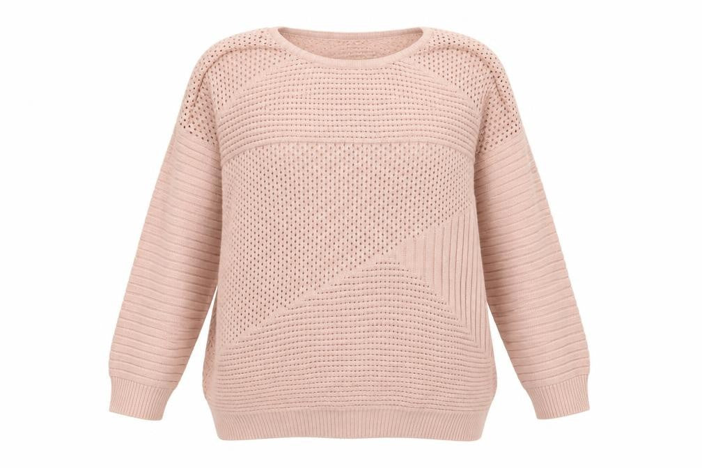 Dorothy Perkins Womens Pink Geometric Knit Pullover Jumper Size 16