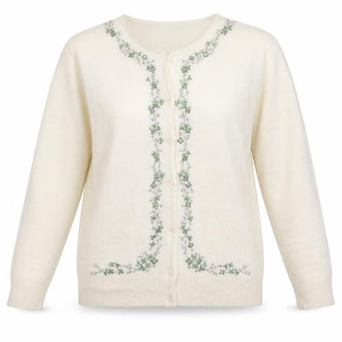 Berkertex Womens Ivory Floral Knit Cape Jumper Size 10