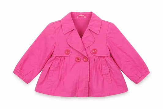 Front view of Ladybird girls’ pink jacket, size 12-18, months
