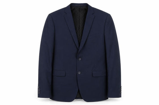 Front view of V men’s blue jacket blazer, size 40