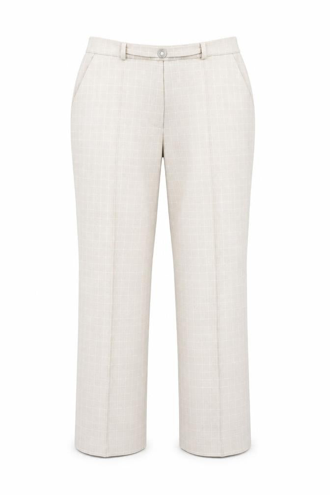 Marks & Spencer Womens Beige Plaid  Trousers  Size 12 L24 in