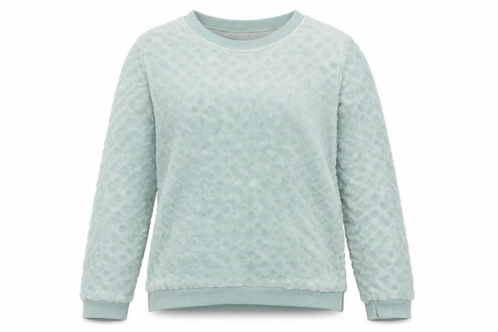 Front view of Primark girls’ green solid top pyjama top, size XS