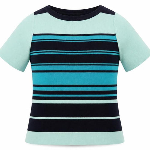 Ann Harvey Womens Blue Striped  Pullover Jumper Size 16