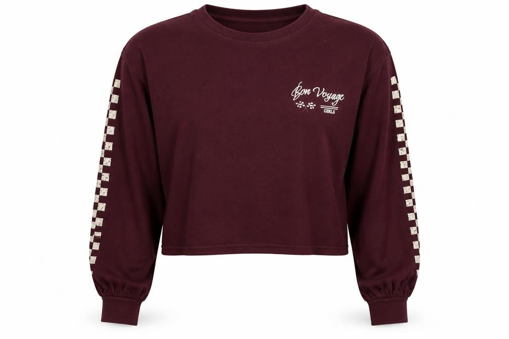 Front view of bershak girls’ red colourblock jumper, size S