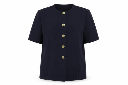 Front view of AXENT women’s blue jacket blazer, size UK 14