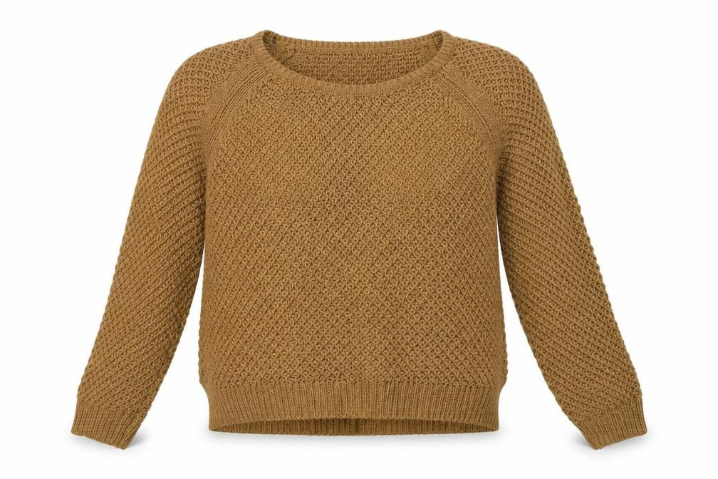 Front view of H&M women’s brown knit jumper, size L