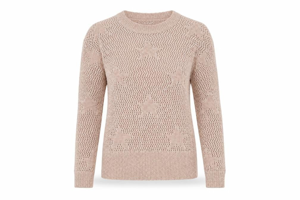 Front view of George women’s pink knit jumper, size UK 12