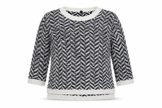 Front view of Topshop women’s multicoloured striped knit jumper, size UK 12
