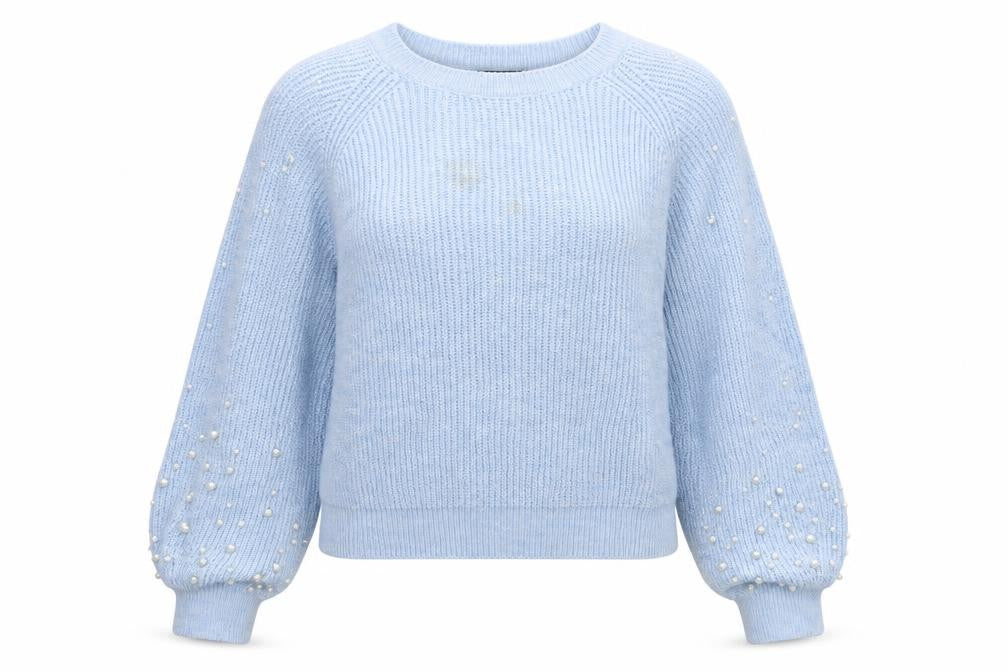 Front view of Marks & Spencer women’s blue jumper, size M