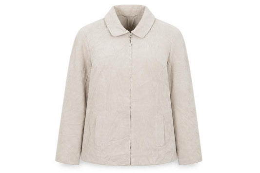 Front view of Bonmarché women’s beige jacket, size UK 16