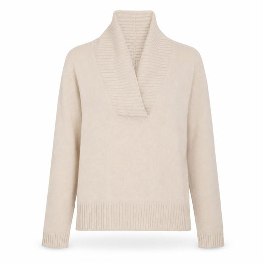Front view of F&F women’s beige jumper, size UK 12