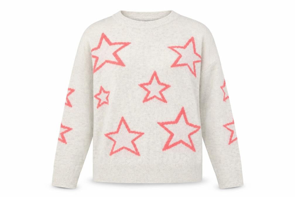 Front view of F&F women’s ivory argyle/diamond jumper, size UK 6