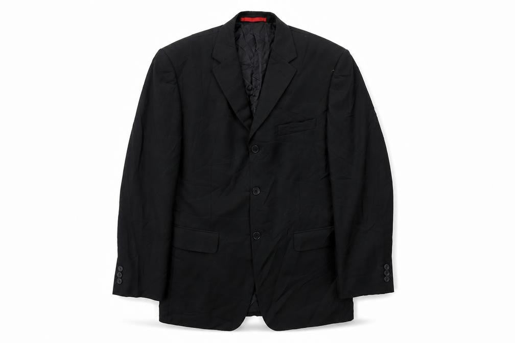Front view of Burton men’s black jacket blazer, size 40