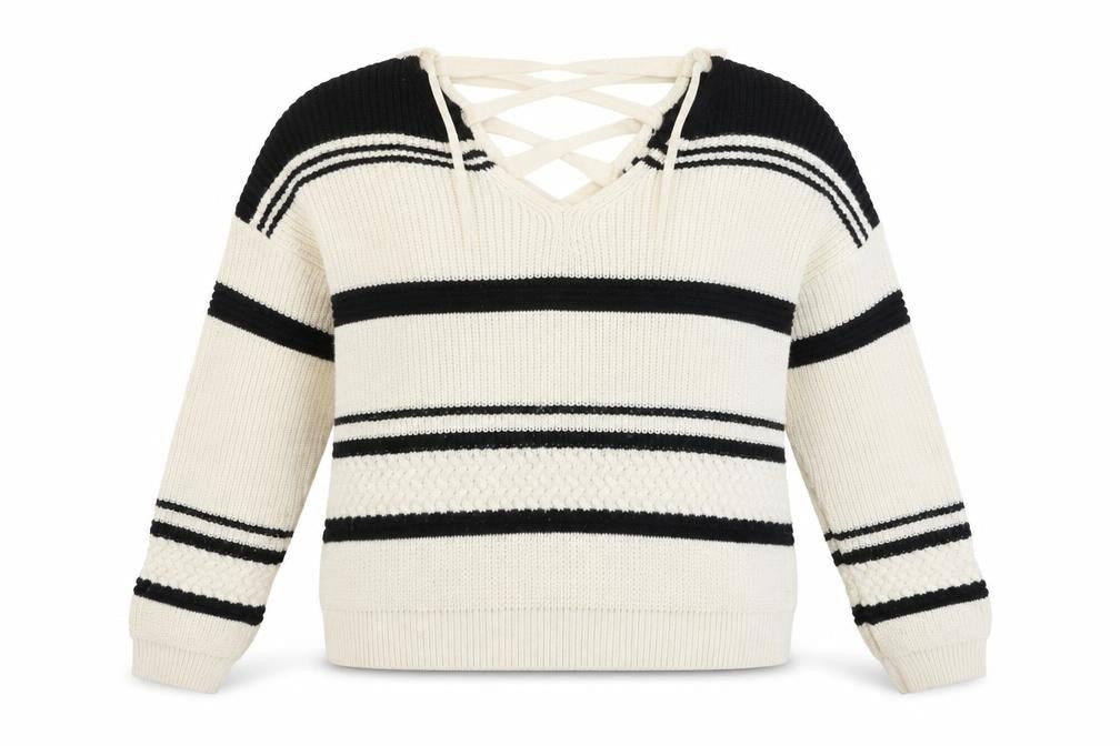 Front view of Miss Selfridge women’s beige jumper, size UK 12