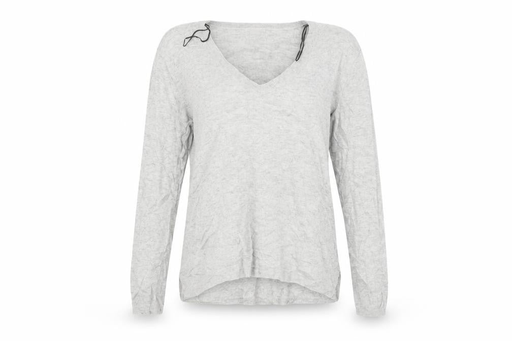 Front view of H&M women’s grey jumper, size M