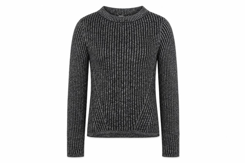 Front view of H&M girls’ black henley jumper, size 11-12, years