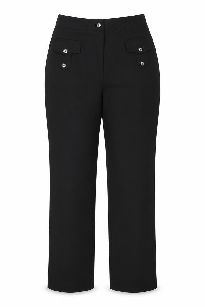 katy baker  Womens Black Striped  Trousers  Size 16 L29 in - smart