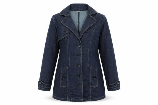 Front view of Jou Jou women’s blue jacket, size S