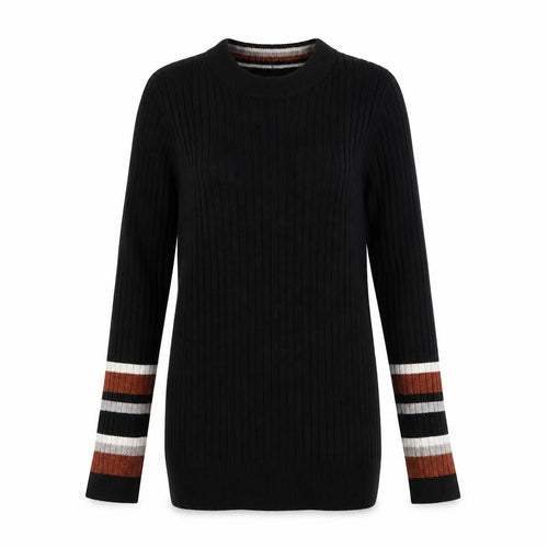 New Look Womens Black Striped  Wrap T-Shirt Size 10