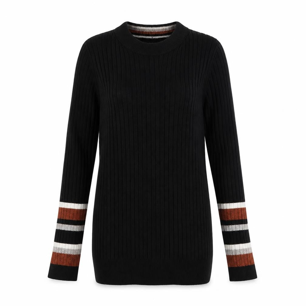 New Look Womens Black Striped  Wrap T-Shirt Size 10
