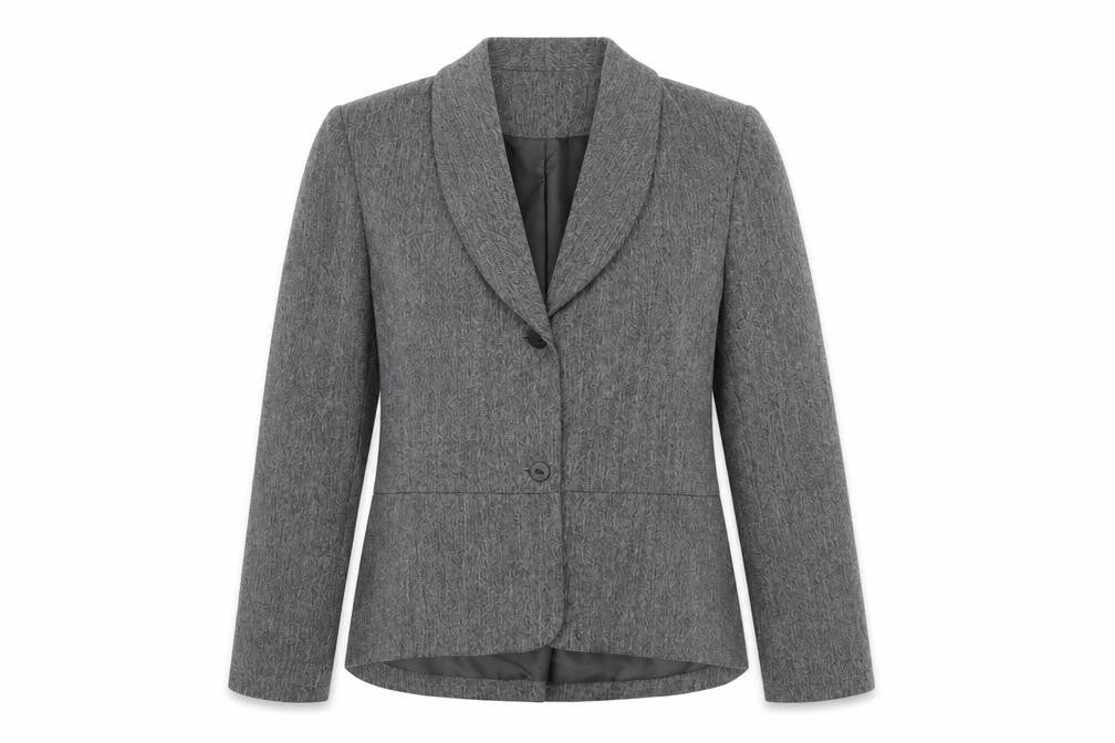 ANNE WEYBURN Womens Grey   Jacket Suit Jacket Size 16