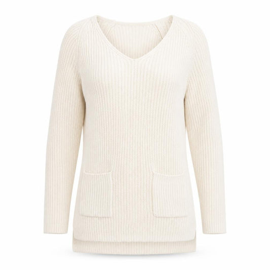 Front view of F&F women’s beige jumper, size UK 6