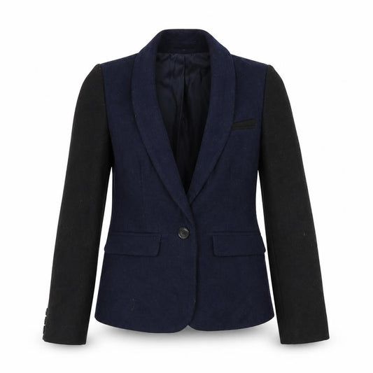 Front view of Dorothy Perkins women’s blue jacket, size UK 12