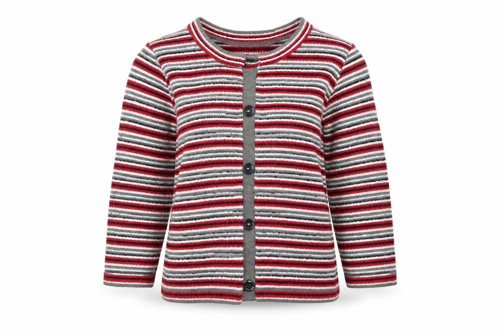 BASSINI Womens Red Striped  Jacket  Size M
