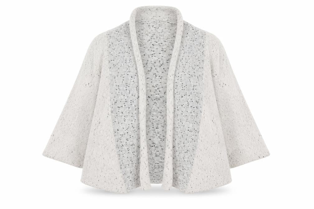 Front view of Angelina women’s ivory jacket, size S