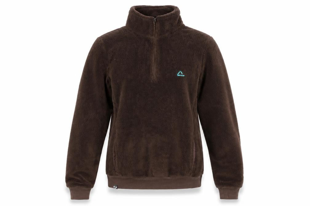 Front view of Dree2b women’s brown fleece jacket coat, size UK 34