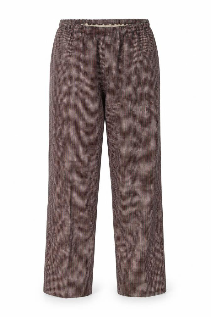 Paula-Wi Womens Brown Check  Trousers  Size 12 L26 in