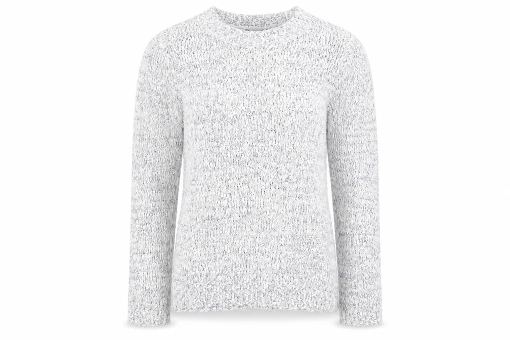 Front view of Preworn women’s silver knit jumper, size S
