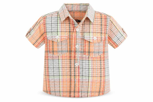 Front view of George Baby Multicoloured Check Basic Button-Up, size 12, Months