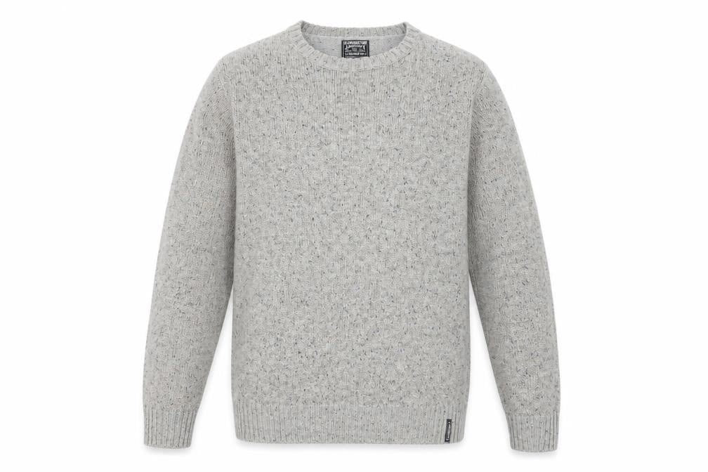 Front view of Kensington Dockside men’s grey jumper, size XL