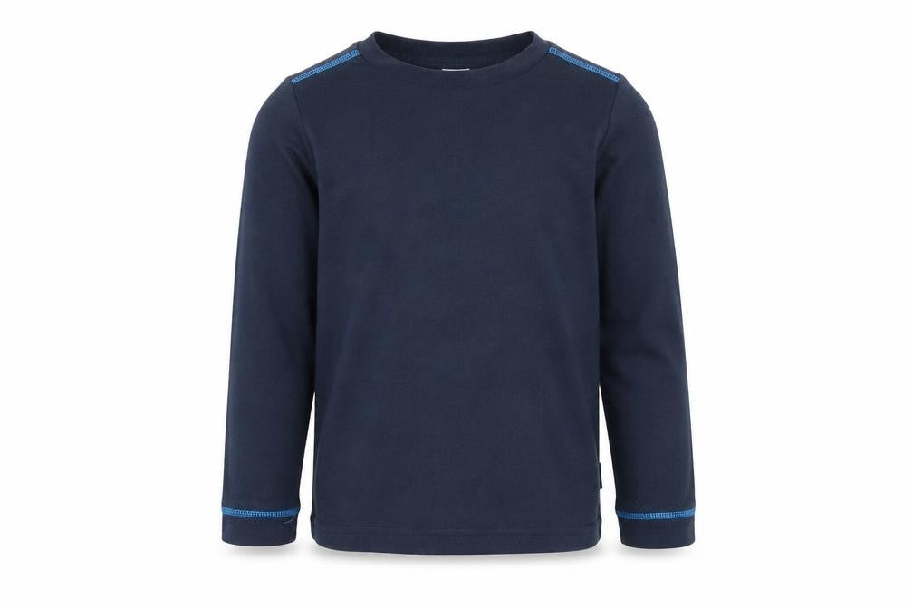 Front view of Decathlon boys’ blue pullover sweatshirt, size 6, years