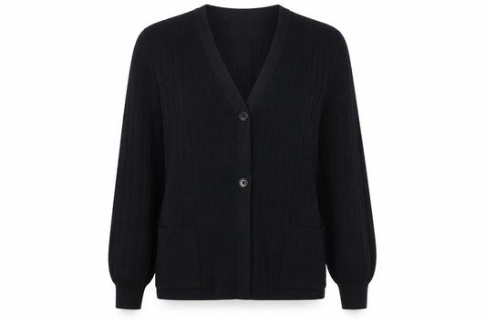 Front view of DELMOD women’s blue jumper, size UK 12