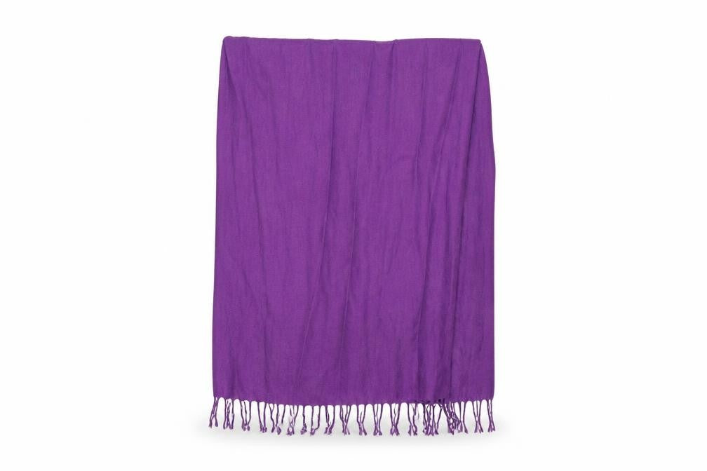 Front view of Preworn women’s purple shawl/wrap