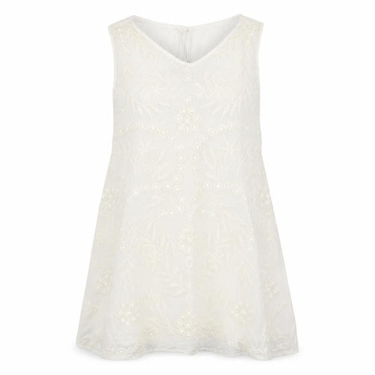 Front view of River Island women’s white tank dress, size UK 14