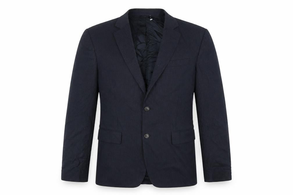 Sartoria Benetton Mens Blue Striped  Jacket Suit Jacket Size 38