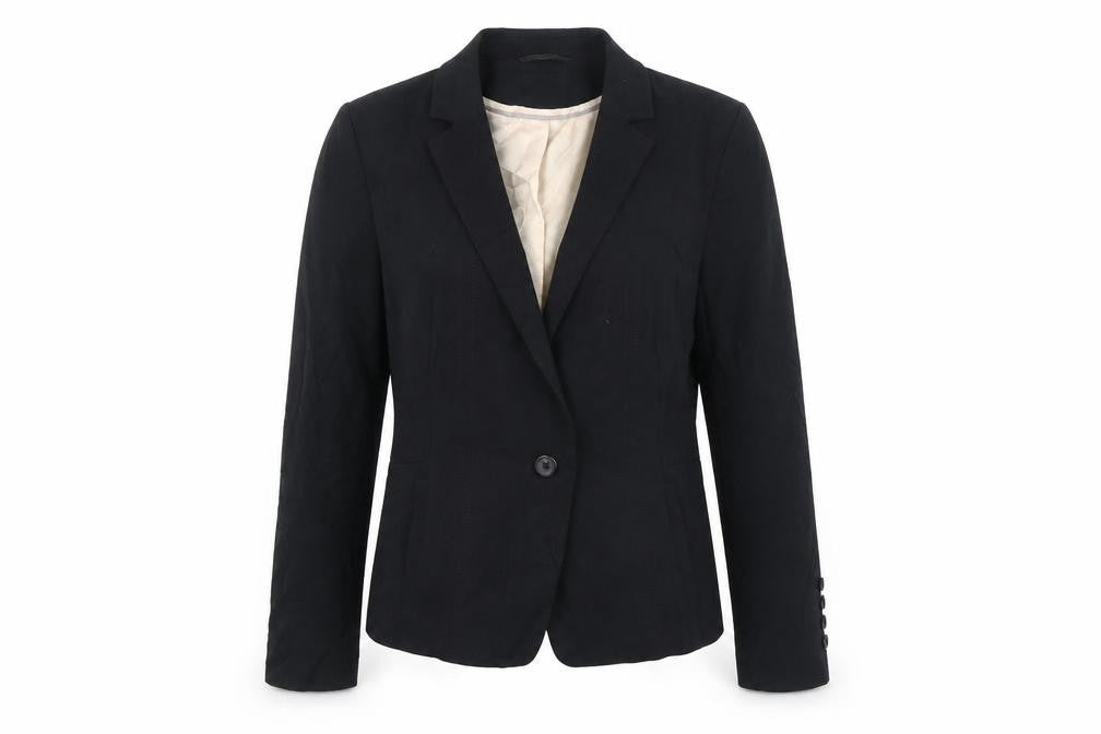Front view of Marks & Spencer women’s black jacket suit jacket, size UK 12