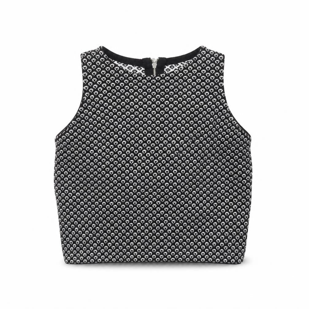 Front view of Zara Knit women’s black basic t-shirt, size S