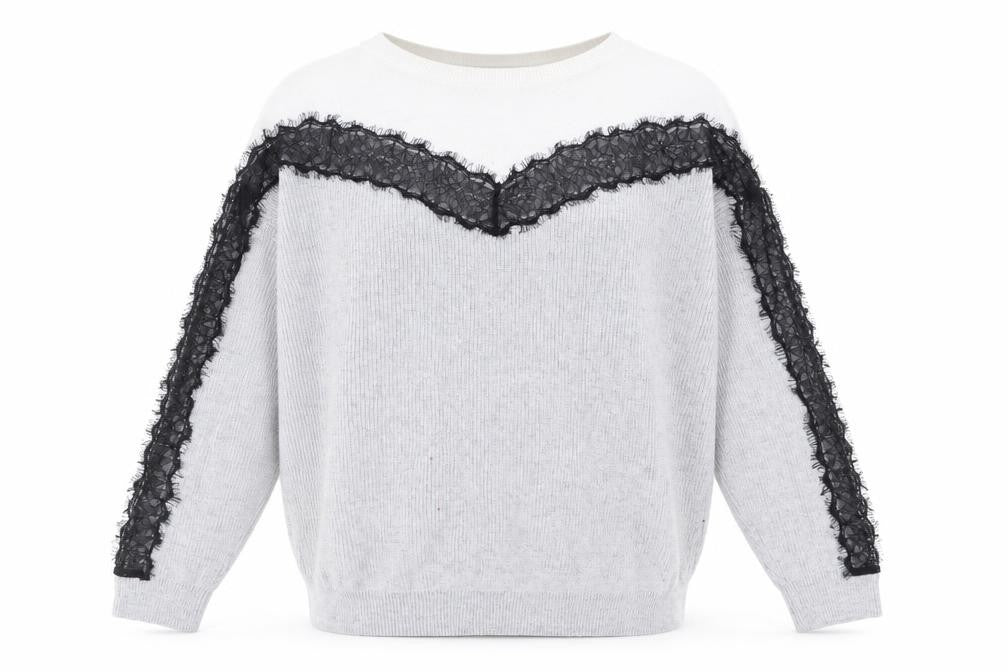 Front view of Marks & Spencer women’s grey knit jumper, size L