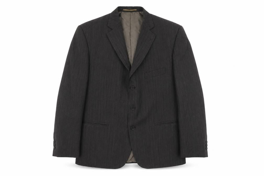 George Mens Grey Striped  Jacket Suit Jacket Size XL