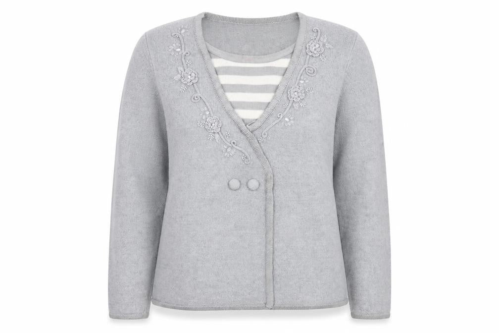 Front view of Paramour women’s grey knit jumper, size M