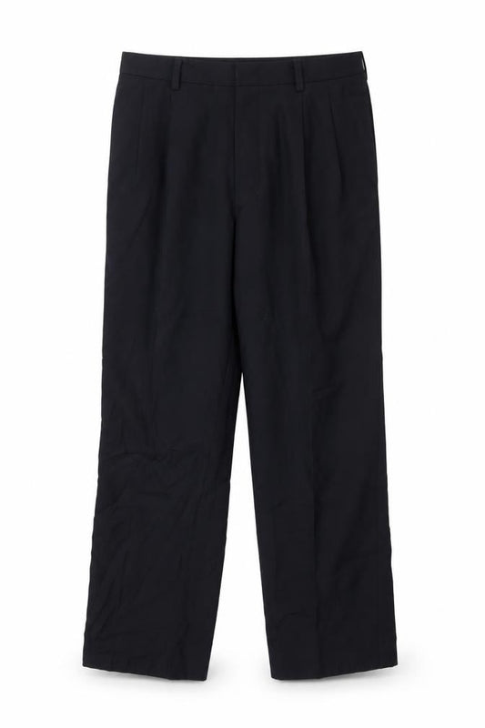 Front view of Wai Cheng Tailors men’s blue trousers, size 36, in, 30-inch leg
