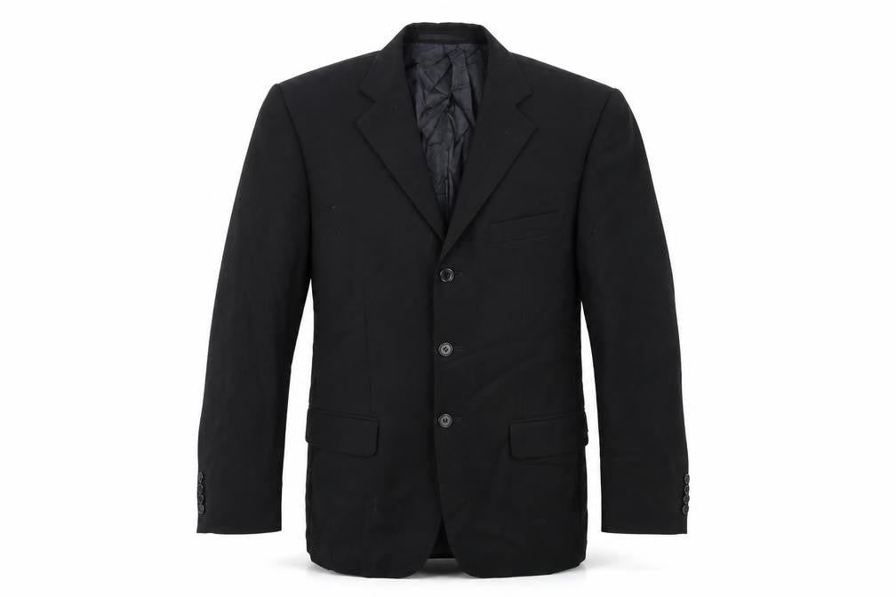Front view of Daniel Grahame men’s black jacket suit jacket, size 38