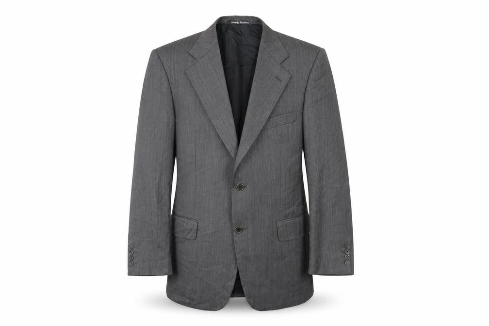 Front view of Preworn men’s grey jacket suit jacket, size 40
